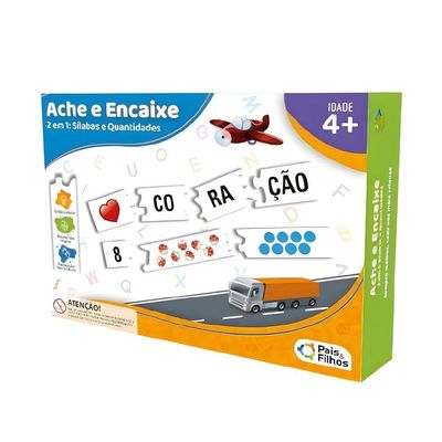 Jogo Pedagógico Ache E Encaixe - Pais E Filhos Unica Jogo Pedagógico Ache E Encaixe - Pais E Filhos