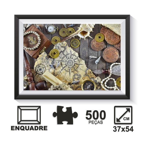 Quebra Cabeça Relíquias do Pirata 500 Peças Pais E Filhos Quebra Cabeça Relíquias do Pirata 500 Peças Pais E Filhos