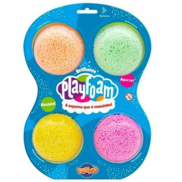 Kit de Massa de Modelar - PlayFoam Espuma Massinha - 4 cores - Toyng Toyng