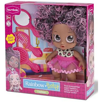 Boneca Rainbow Fashion Negra - Bombola