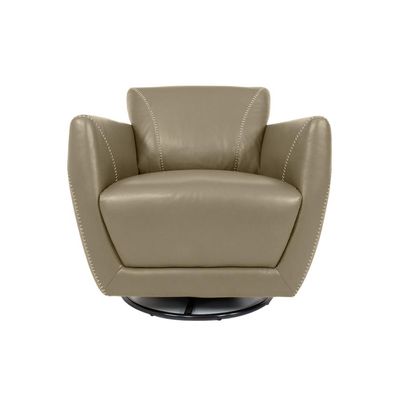 Kit 2 Poltronas Decorativas Valentina Sala de Estar Giratória Couro Avelã G40 - Gran Belo