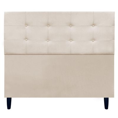 Cabeceira Decorativa Ivy Para Cama De Casal 140 Cm Suede Bege, Suede