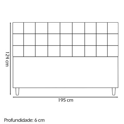 Cabeceira Decorativa Florem Para Cama De King 195 Cm Nude, Suede