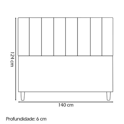 Cabeceira Decorativa Elen Para Cama De Casal 140 Cm Suede Terracota, Suede