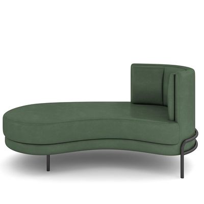 Sofá Chaise Longue Sala de Estar Living Lucca Esquerdo D02 Couríssimo Verde B-89 - Lyam Decor