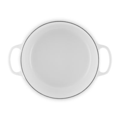 PANELA LE CREUSET REDONDA PEGADOR DOURADO EM FERRO ESMALTADO BRANCO 24CM 21177240101441