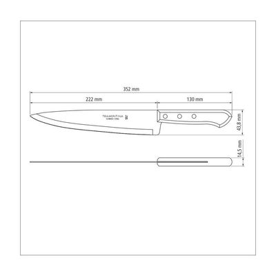 Kit 4 Facas Peixeira/cozinha 9 Lâmina Escura - Tramontina