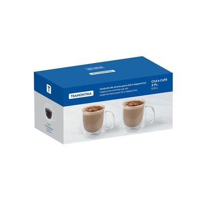 Conjunto De Xícaras Tramontina Para Chá E Cappuccino 300ml 2 Peças