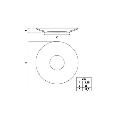 Prato Sobremesa Tramontina Grid Em Porcelana Decorada 21 Cm