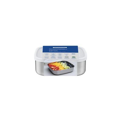 Pote Tramontina Freezinox Em Aço Inox Quadrado Com Tampa Plástica 23 Cm 3,6 L