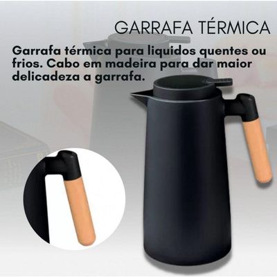 Garrafa Termica Cafeclick Com Cabo De Madeira 1 Litro - Mimo