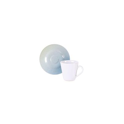 Conjunto Xícara E Pires De Café Tramontina Polaris Em Porcelana, 70 Ml