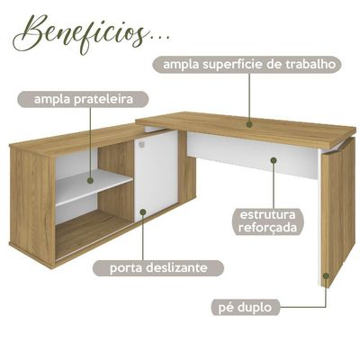 Escrivaninha Tampo Tamburato Olmo Branco Smt Tok Arty Olmo Branco