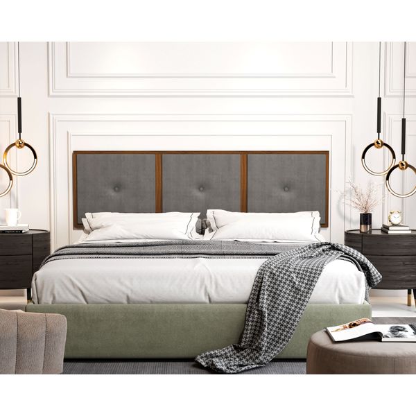 Painel Cabeceira Box King 1,95 Duda Madeira Suede Cinza - Comprar Moveis em Casa