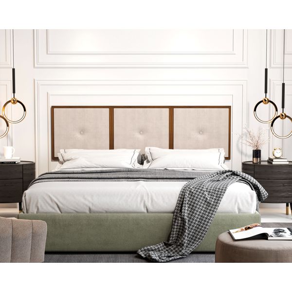 Painel Cabeceira Box King 1,95 Duda Madeira Suede Bege - Comprar Moveis em Casa
