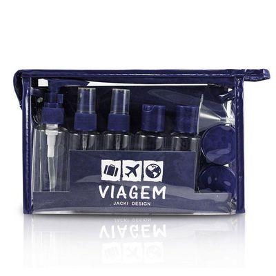 Conjunto De Frascos Com 10 Peças E Porta Escova E Pasta De Dente - Jacki Design Azul