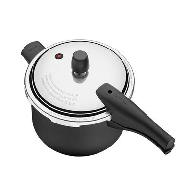 Panela De Pressão Em Aluminio Com Revestimento Interno E Externo Antiaderente Starflon Max Grafite