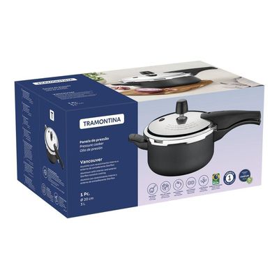 Panela De Pressão Em Aluminio Com Revestimento Interno E Externo Antiaderente Starflon Max Grafite