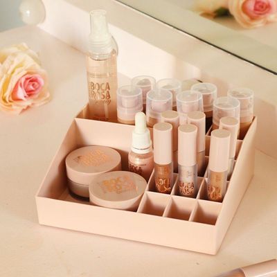 Conjunto Organizador Multi Uso De 2 Gavetas E De Mesa Rosa