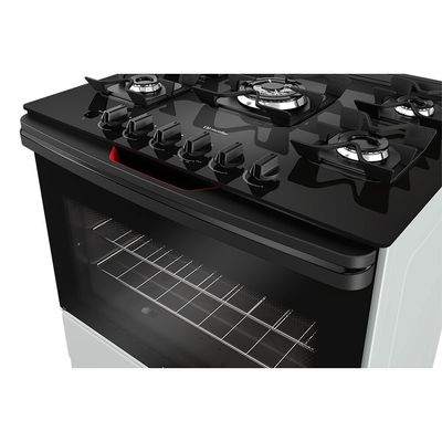 Fogão a Gás 5 Bocas Mueller, Mesa de Vidro - MFV5BF Titanio / Bivolt