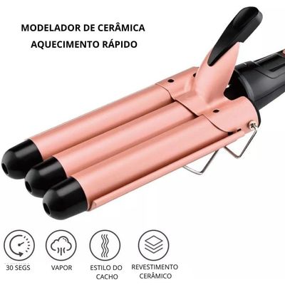 Cacheador Modelador Cachos Triondas Ondulador 25Mm