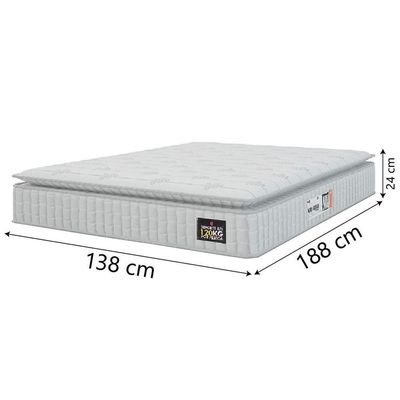 Cama Box Baú Casal Colchão Espuma D33 Pillow Top Van Gogh 138x188x65cm Branco Hellen