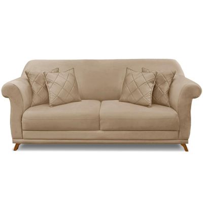 Sofa 3 Lugares Retro Polo 200cm Com Almofada Suede 1101 Ezz 1101