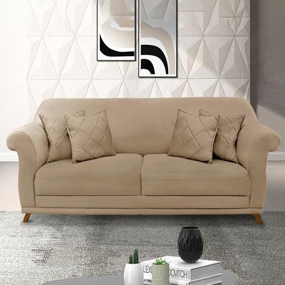 Sofa 3 Lugares Retro Polo 200cm Com Almofada Suede 1101 Ezz 1101
