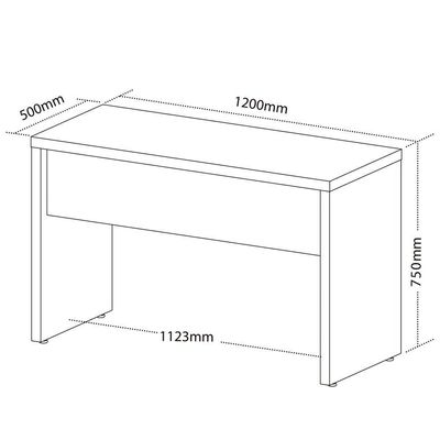 Mesa Escritorio Tampo Tamburato 120cm Olmo Branco Tok Arty Olmo Branco
