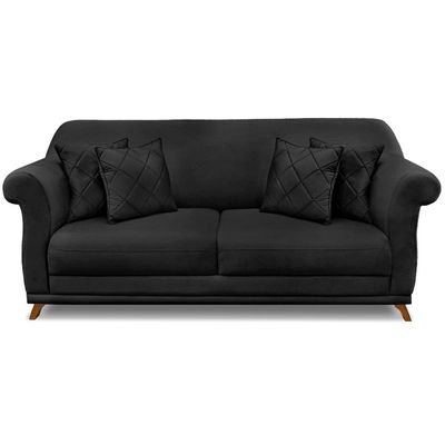 Sofa 3 Lugares Retro Polo 200cm Com Almofada Veludo 2237 Ezz 2237