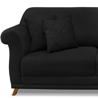 Sofa 2 Lugares Retro Polo 180cm Com Almofada Suede 1105 Ezz 1105