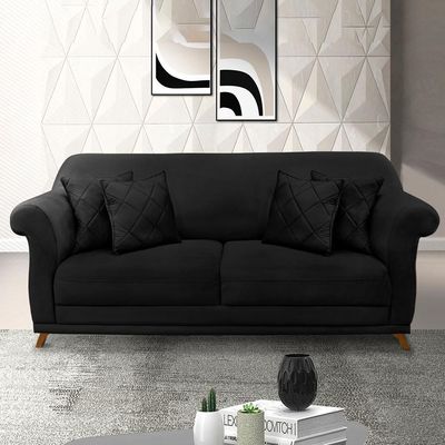 Sofa 2 Lugares Retro Polo 180cm Com Almofada Suede 1105 Ezz 1105