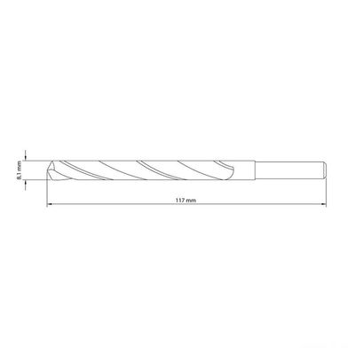 Broca Aço 8.1x117mm Tramontina Aço Rápido Hss Din 338 Tramontina