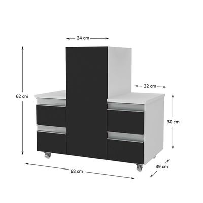 Gabinete Banheiro Coluna Para Encaixe Branco Preto