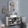 Conjunto Gabinete Banheiro Rubi 80cm - Gabinete + Cuba + Espelheira Branco Preto