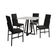Conjunto De Jantar Mesa Mônaco Premium 90cm Branca Com 4 Cadeiras Estofadas Pretas Preto