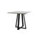 Conjunto De Jantar Mesa Mônaco Premium 90cm Branca Com 4 Cadeiras Estofadas Pretas Preto