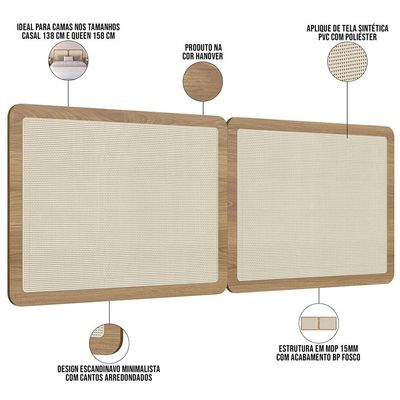 Cabeceira Cama Box Casal Queen Painel Com Telinha 160cm Moss A03 Hanover - Lyam Decor