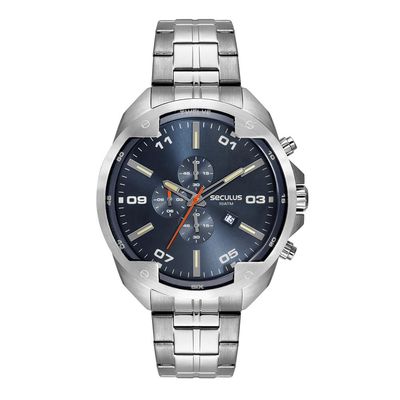 Relógio Seculus Masculino Ref: 44244g0svna1 Cronógrafo Prateado