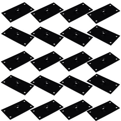 Kit 20 Chapinhas Chapa Reta Fixação Pés Palito Rosca 5/16 Preto G59