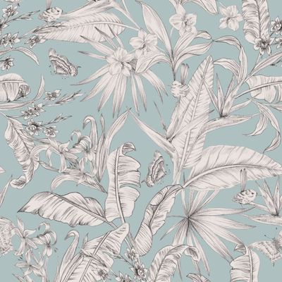 Papel de Parede Botânica HF Textura Azul 81383