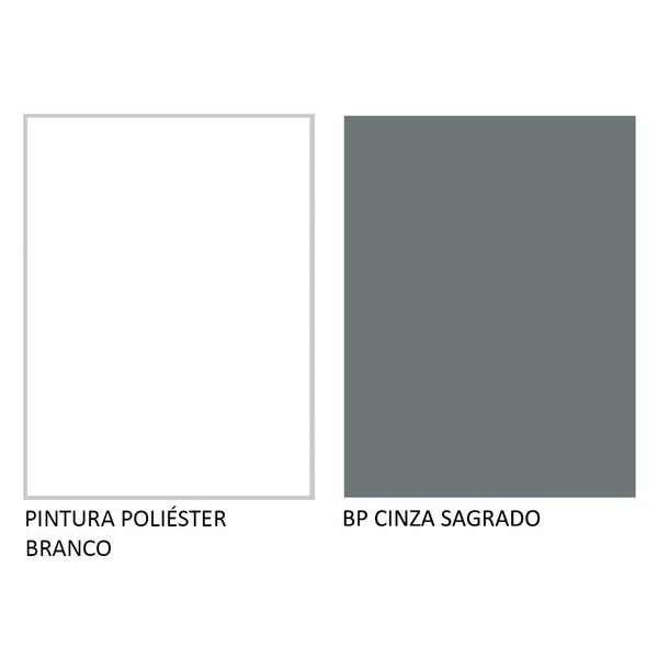 Cozinha Compacta Madesa Agata 120001 com Armário e Balcão (Sem Tampo e Pia) Branco/Cinza Cor:Branco Cinza