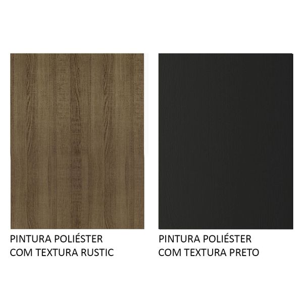 Cozinha Completa Madesa Agata 180001 com Armário e Balcão (Sem Tampo e Pia) Rustic/Preto Cor:Rustic Preto