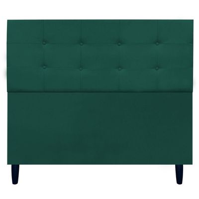 Cabeceira Decorativa Ivy Para Cama De Casal 140 Cm Suede Verde, Suede
