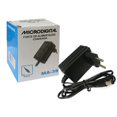 Fonte para Teclado Yamaha 12v 1a Bivolt Automática MA 3S Microdigital