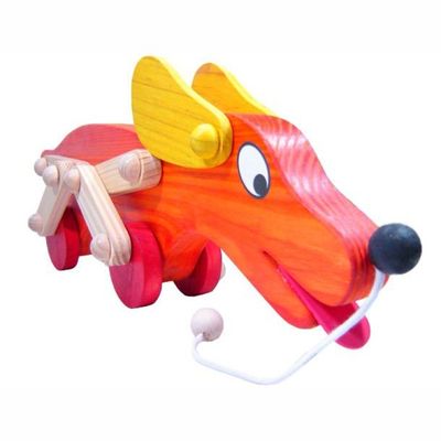 Cachorro Totó de Puxar - Madeira - Bohney