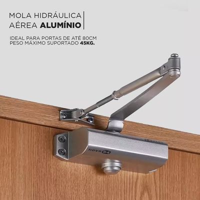 Mola Aérea Para Portas Até 45kg Fechamento Automático Válvulas Amortecimento Nove54 Preto