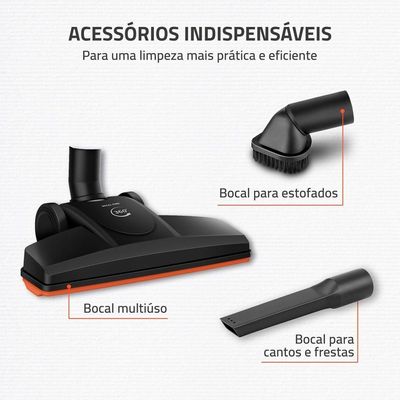 Aspirador De Pó Turbo Cycle  Mondial Preto/laranja 60hz 1500W Ap-40-b 127V
