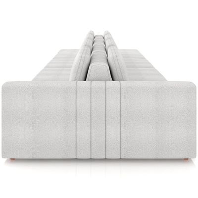 Sofá Ilha com Puff para Sala Living 425cm Amber M03 Bouclê Branco - Lyam Decor