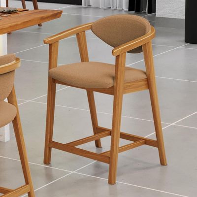 Banqueta Baixa Para Cozinha Sala de Jantar Bancada Cecília L02 Bouclê Mostarda - Lyam Decor